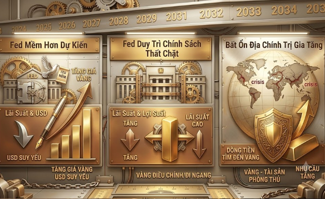 3 kịch bản giá vàng cuối năm 2026