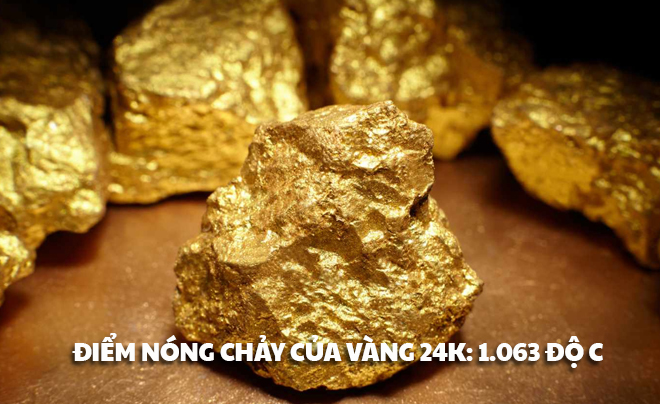Điểm nóng chảy của vàng nguyên chất là 1063 độ C - TOPI