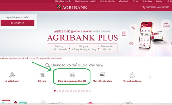 Hướng dẫn đăng ký mua vàng miếng SJC tại Agribank