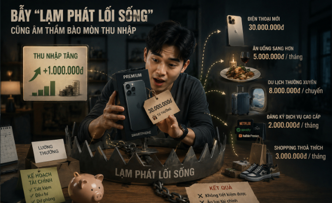 Lạm phát lối sống khiến bạn không tiết kiệm được thêm dù kiếm được nhiều hơn - TOPI