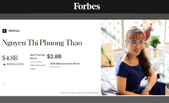 Nguyễn Thị Phương Thảo là nữ tỷ phú tự thân và thuộc TOP giàu nhất Việt Nam