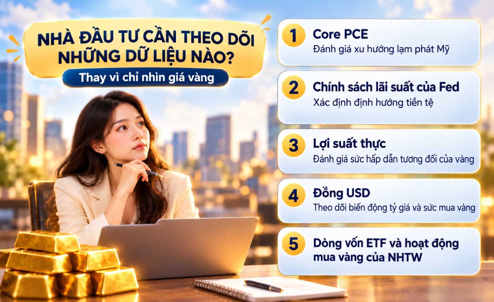 Nhà đầu tư cần theo dõi toàn cảnh thị trường để dự đoán xu hướng giá vàng - TOPI