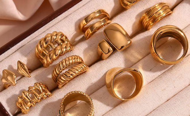 Nhẫn mạ vàng được thiết kế phong phú, đa dạng, hợp thời trang - TOPI