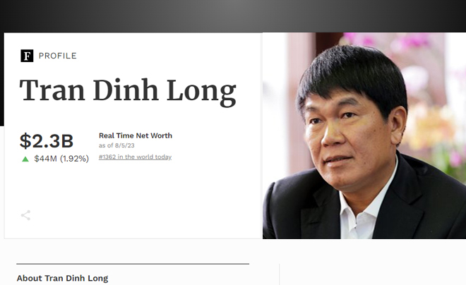 Ông Trần Đình Long - Chủ tịch Tập đoàn Hòa Phát 2.3 tỷ USD