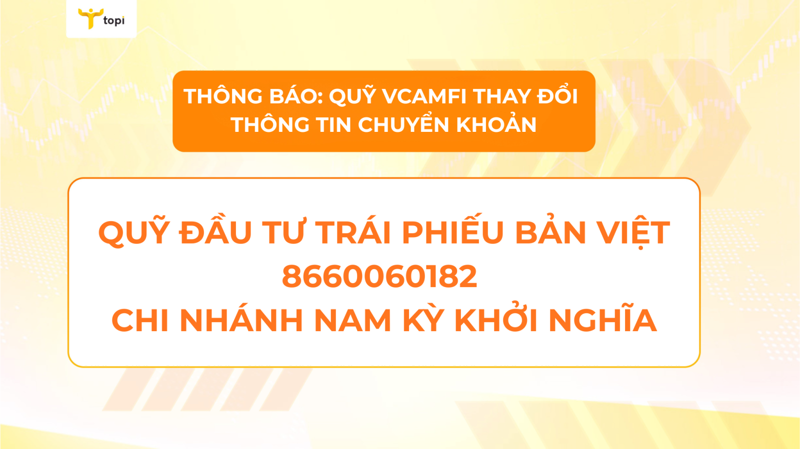 Thông báo: Quỹ VCAMFI thay đổi thông tin chuyển khoản