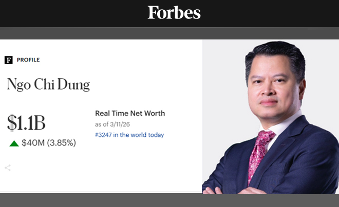 Chủ tịch VPBank - Ngô Chí Dúng thuộc TOP tỷ phú giàu nhất Việt Nam