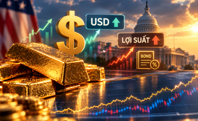 USD và lợi suất trái phiếu ảnh hưởng tới giá vàng trong ngắn hạn - TOPI
