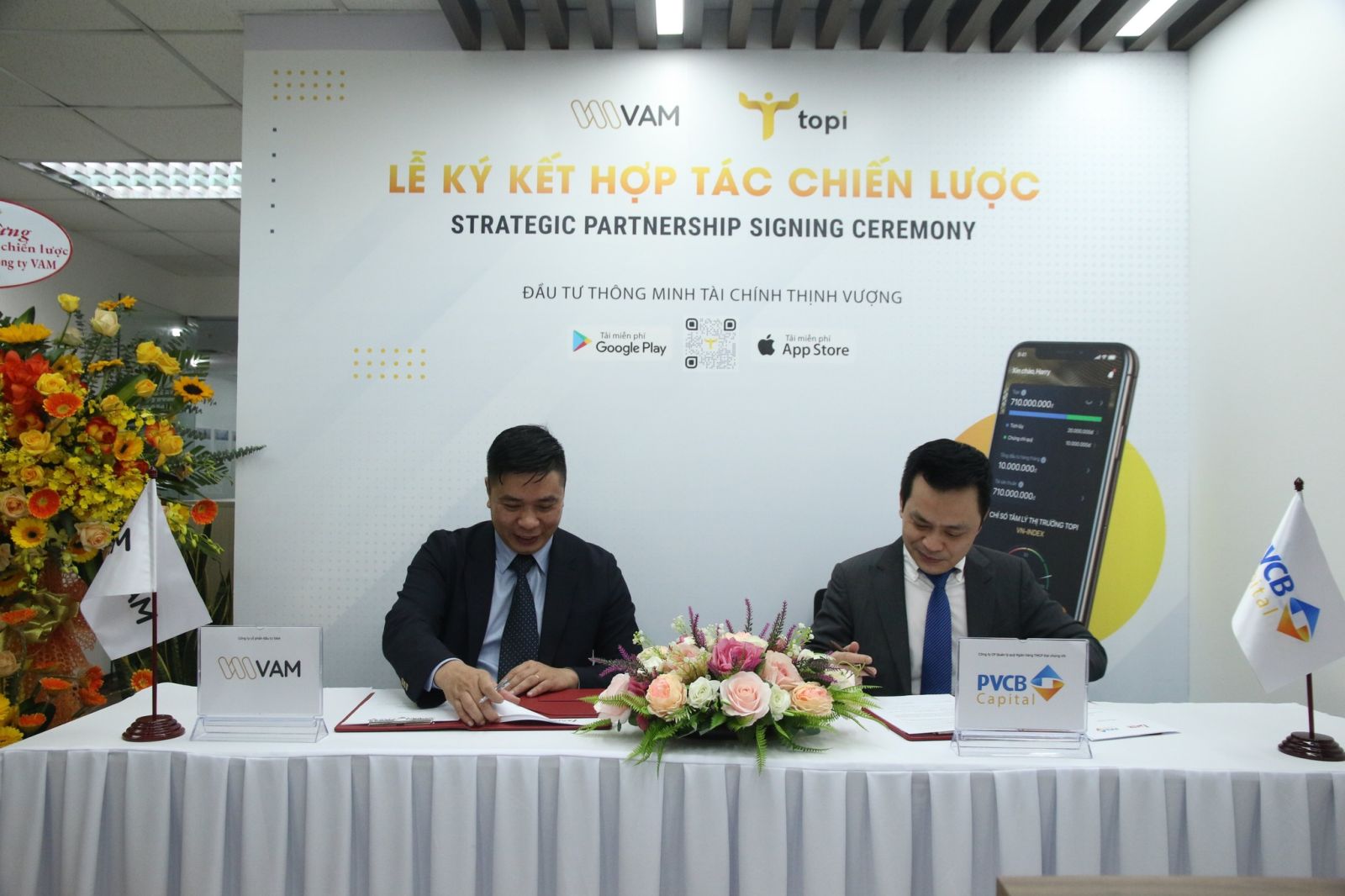 Lễ ký kết thỏa thuận hợp tác chiến lược giữa Công ty Cổ phần Đầu tư VAM và Công ty Cổ phần Quản lý Quỹ ngân hàng TMCP Đại Chúng Việt Nam (PVCB CAPITAL)