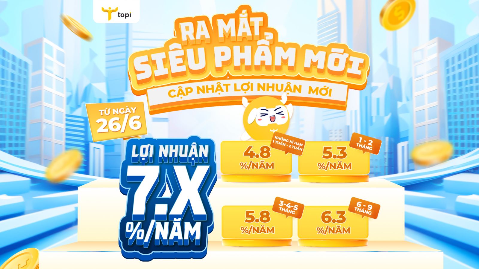 TOPI THÔNG BÁO RA MẮT SẢN PHẨM MỚI và CẬP NHẬT LỢI NHUẬN SẢN PHẨM TÍCH LŨY TỪ NGÀY 26/06/2025