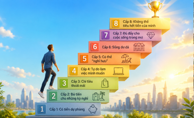 8 cấp độ tự do tài chính cá nhân - Bạn đang ở đâu? - TOPI
