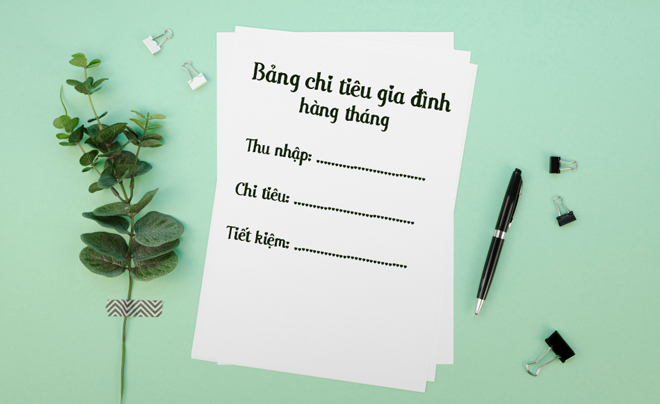 Bảng chi tiêu hàng tháng giúp quản lý tài chính gia đình - TOPI