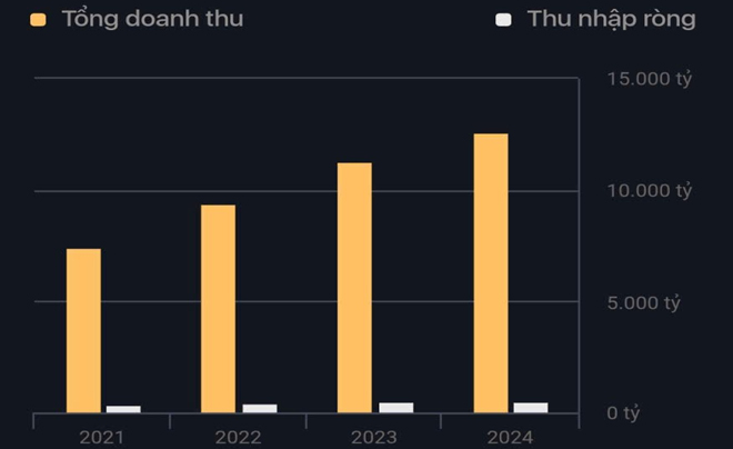 Biểu đồ doanh thu trong những năm gần đây - TOPI