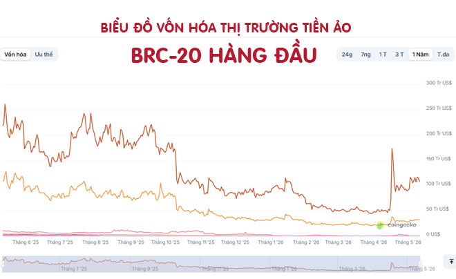 Biểu đồ vốn hóa thị trường tiền ảo BRC-20 hàng đầu - TOPI