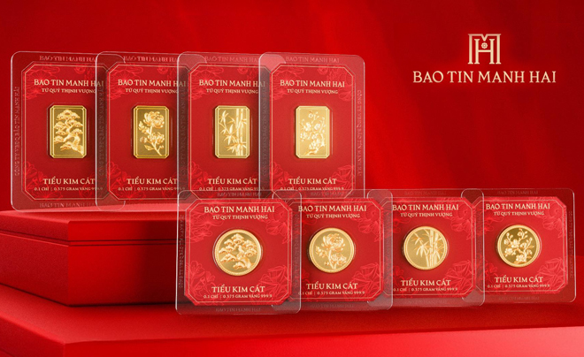 Bộ sưu tập vàng 0.1 chỉ - Tiểu Kim Cát của bảo tín mạnh hải - TOPI
