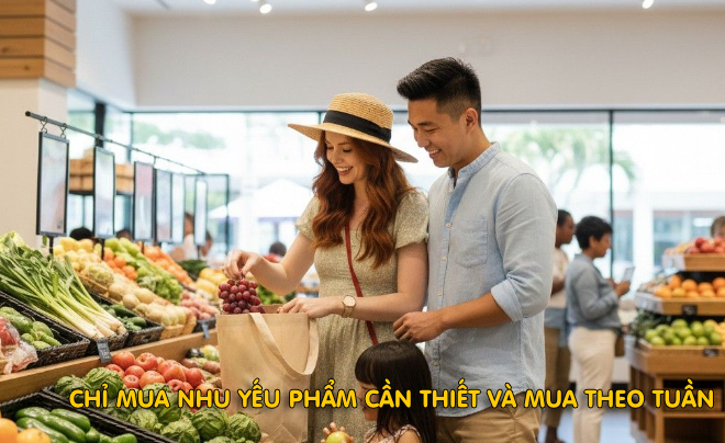 Chỉ mua những gì cần thiết và mua theo tuần để không lãng phí tiền - TOPI