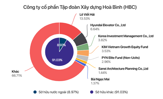 Cơ cấu cổ đông của Hoa Binh Construction Group - TOPI