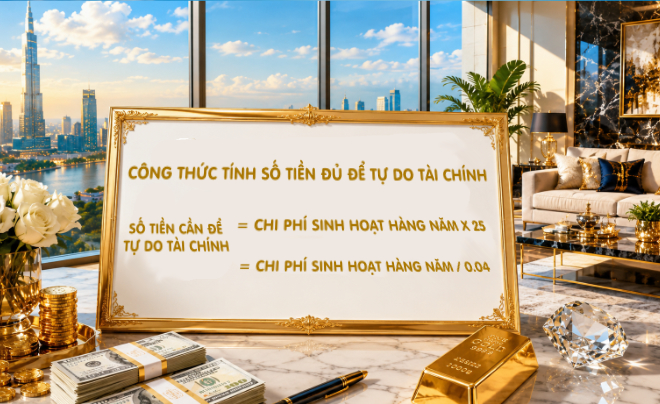 Công thức tính số tiền cần có để cá nhân đạt tự do tài chính - TOPI