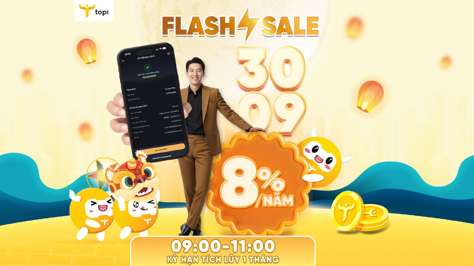 CUỐI THÁNG HÁI LỘC - LỢI NHUẬN TĂNG TỐC 8%/NĂM CÙNG TOPI