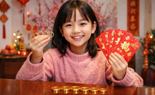 Không ít cha mẹ dùng tiền mừng tuổi của con để mua vàng tích lũy - TOPI