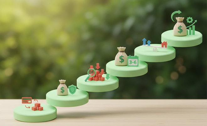 Lộ trình 6 bước kết hợp trả nợ và tiết kiệm - TOPI