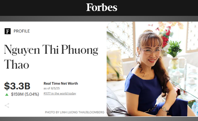 Nguyễn Thị Phương Thảo là nữ tỷ phú tự thân và thuộc TOP giàu nhất Việt Nam