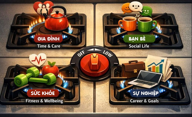 Thuyết 4 lò lửa - The Four Burners Theory - TOPI