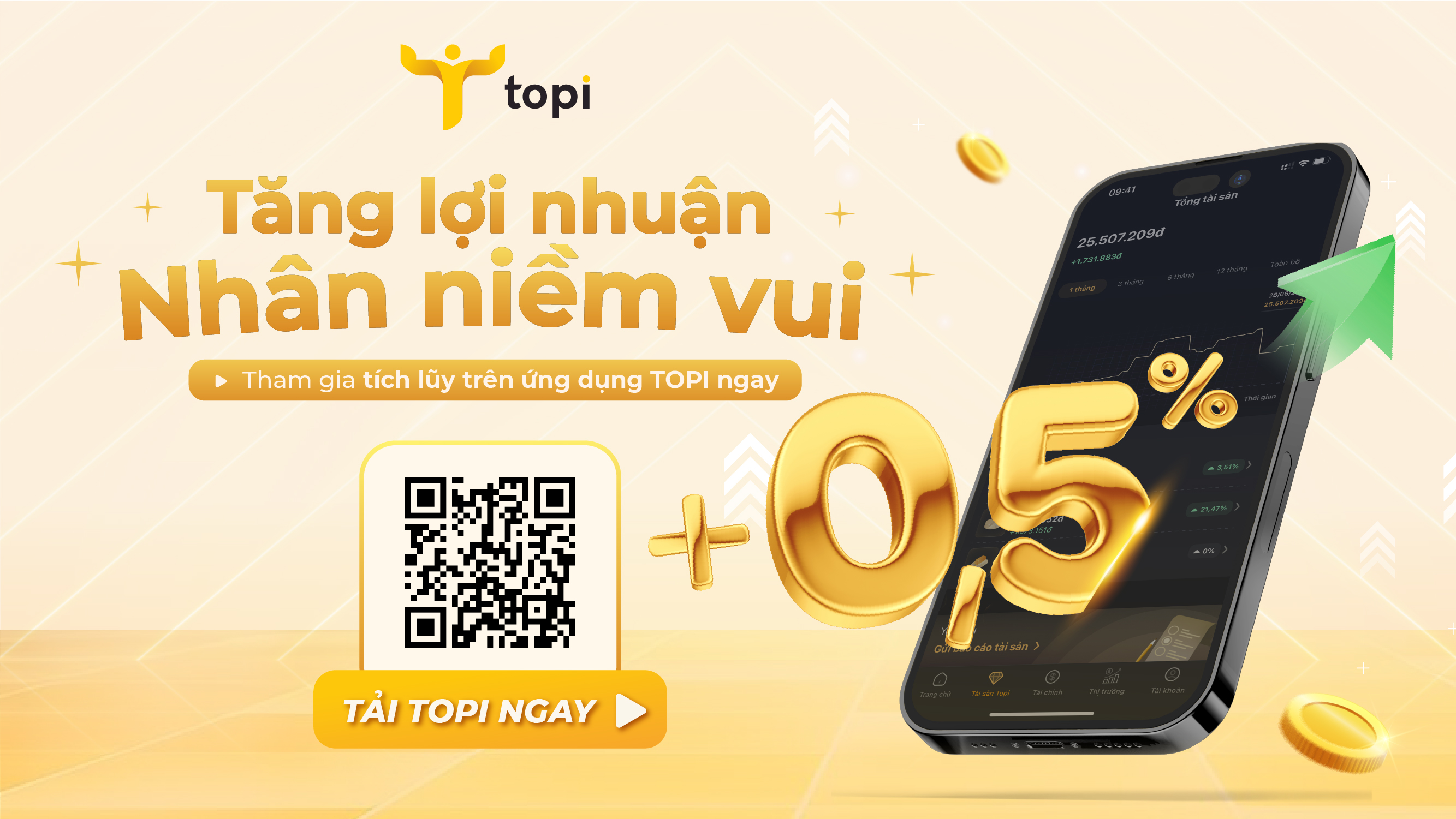 THÔNG BÁO: TOPI CHÍNH THỨC TĂNG LỢI NHUẬN TỪ 30/06/2024